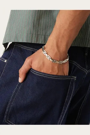 ASOS Pulsera plateada de cadena estilo cadena de reloj de