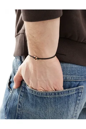 ASOS Pulsera de cordón con anilla de metal y cierre deslizante de