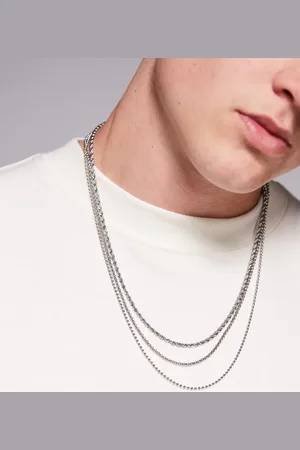 ASOS Pack de 3 collares de tono de cadena de acero inoxidable resistente al agua de -Dorado