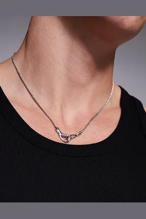 ASOS Collar de cadena con cierre de eslabón efecto fundido de