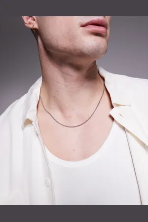 ASOS Collar de cadena de eslabones cuadrados de acero inoxidable resistente al agua de