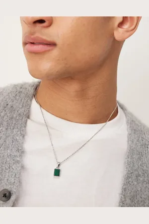 ASOS Collar con colgante de piedra semipreciosa de malaquita de