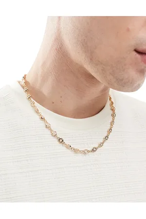 ASOS Collar de cadena con diseño efecto fundido y abalorios de perlas de