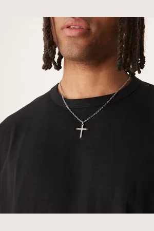 ASOS Collar de cadena con colgante de cruz de acero inoxidable resistente al agua de