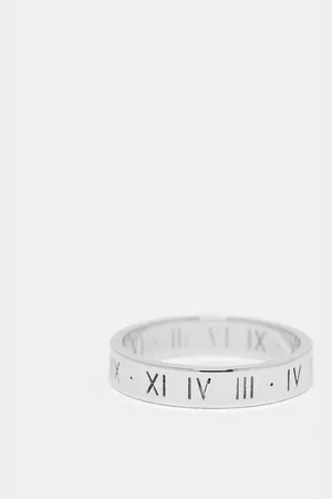 ASOS Anillo fino con diseño de números romanos de acero inoxidable resistente al agua de