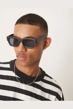 ASOS Gafas de sol negras cuadradas y gruesas con lentes ahumadas de