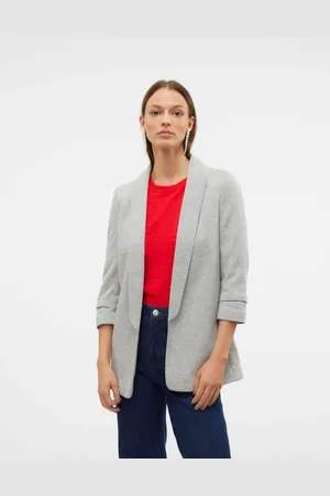 VERO MODA Americana gris claro jaspeado de