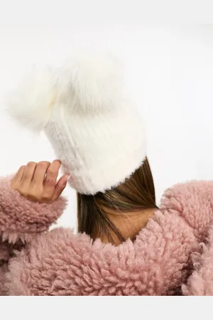 ASOS Gorro color con pompón doble de -Beis neutro