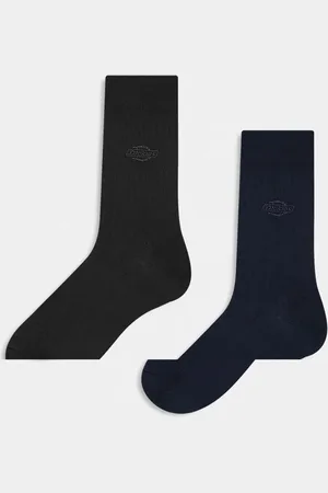 Dickies Pack de 2 pares de calcetines deportivos negros de canalé de