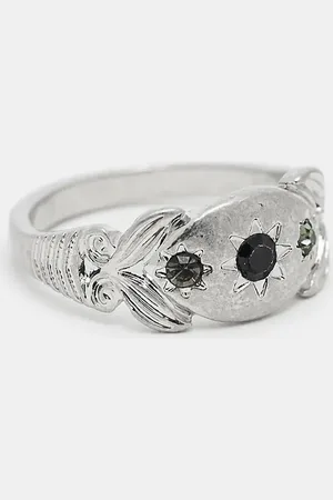 ASOS Anillo con cristales negros de