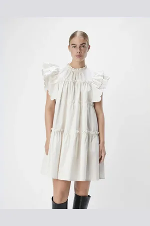 Object Vestido corto blanco arena de