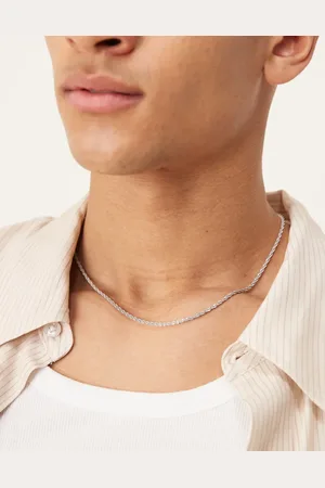 ASOS Collar de cadena estilo cuerda de acero inoxidable resistente al agua de