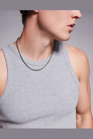 ASOS Collar de cadena efecto cuerda cuadrada de acero inoxidable resistente al agua de