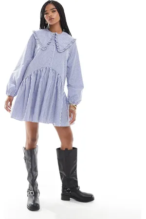 Miss Selfridge Vestido a amplio con solapas extragrandes de