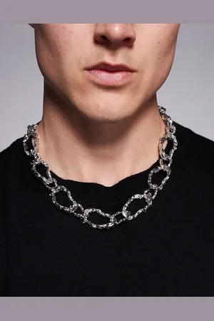 ASOS Collar de cadena extragrande texturizada de efecto fundido de