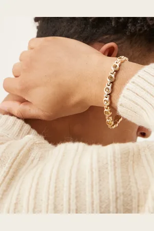 ASOS Pulsera dorada de cadena con piedras de citrino de