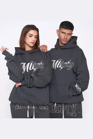 Multiply Apparel Sudadera color extragrande con capucha Stories de