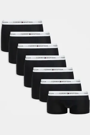 Tommy Hilfiger Pack de 7 calzoncillos negros con cinturillas blancas Signature Cotton Essentials de