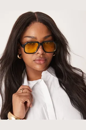 ASOS Gafas de sol de estilo aviador con lentes amarillas de