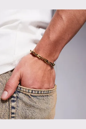 ASOS Cadena dorada con diseño rectangular de estilo marinero de acero inoxidable resistente al agua de