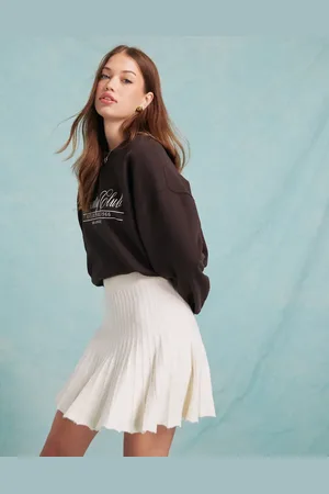 Miss Selfridge Minifalda color plisada con vuelo de -Blanco