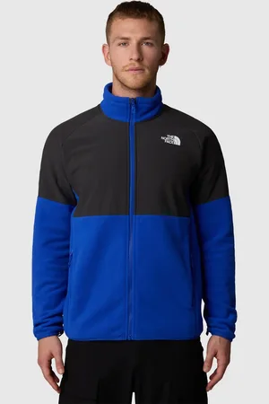 The North Face Chaqueta azul TNF y gris asfalto con cremallera de tejido grueso Glacier de