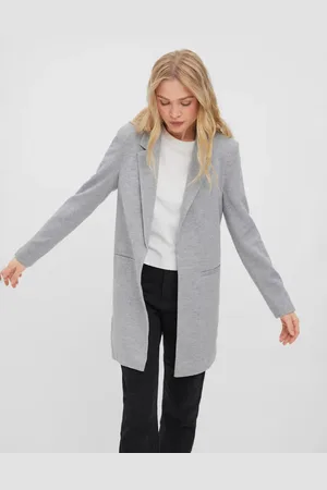 VERO MODA Americana gris claro jaspeado de