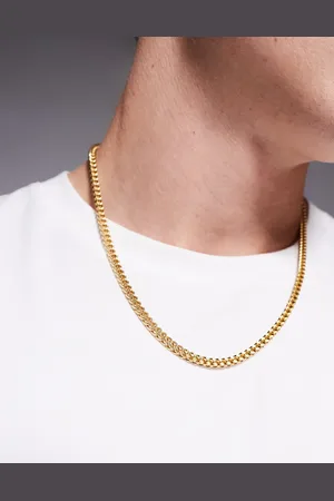 ASOS Collar de cadena de eslabones cuadrados de acero inoxidable resistente al agua de