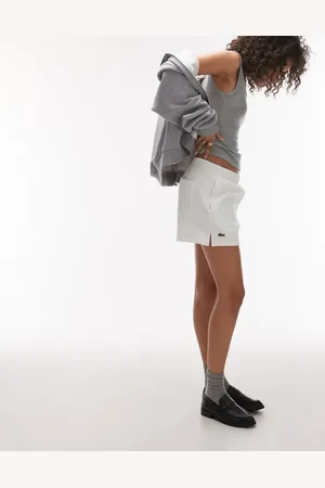 Lacoste Pantalones cortos blancos de doble faz de piqué de