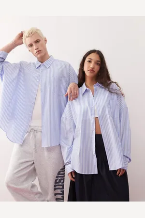 COLLUSION Camisa extragrande a de Unisex-Blanco