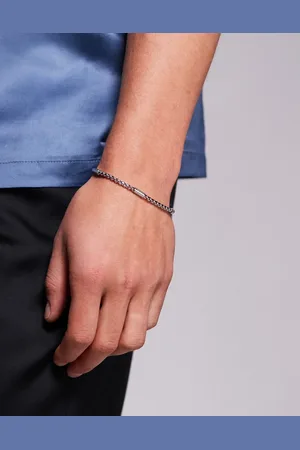 ASOS Pulsera plateada de cadena de eslabones cuadrados de acero inoxidable resistente al agua de