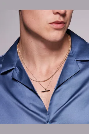 ASOS Collar de cadena de eslabones texturizados de acero inoxidable resistente al agua de