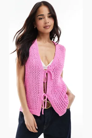 ASOS Chaleco con lazada delantera de punto de