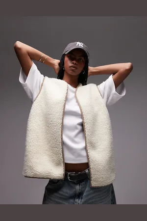 Topshop Chaleco color reversible sin cierres de borreguito de -Neutro