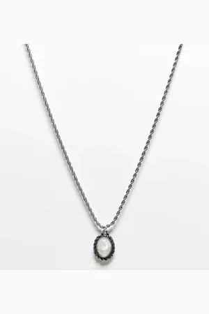 Reclaimed Collar unisex de cadena con colgante de piedra de luna de