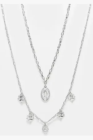 Reclaimed Collar de 2 hileras unisex con charms de monedas de