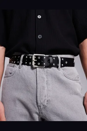 ASOS Cinturón de cuero sintético con detalles de strass y tachuelas de estilo grunge de