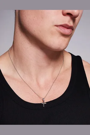 ASOS Collar de cadena con colgante de cruz de acero inoxidable resistente al agua de