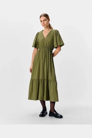 Object Vestido largo verde oliva de