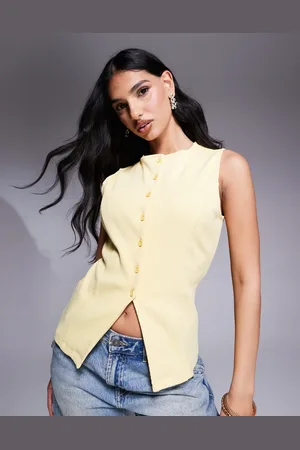 ASOS Chaleco largo pastel con diseño ceñido de