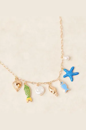 DesignB London Collar con charms de temática acuática de