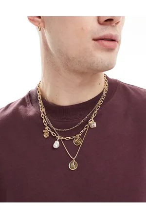 ASOS Pack de 3 collares dorados con charms variados de