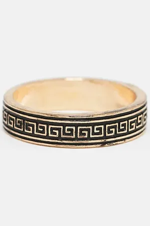 ASOS Anillo pulido con diseño de grecas de