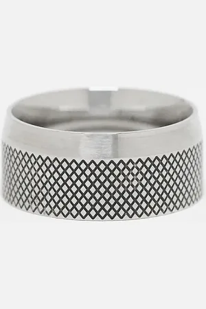 ASOS Anillo grueso con diseño entrecruzado de acero inoxidable resistente al agua de