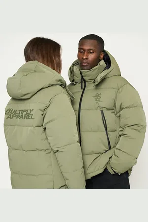 Multiply Apparel Chaqueta verde trébol de cuatro hojas acolchada Stormy de
