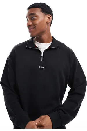 HUGO BOSS Sudadera negra con media cremallera Durty de
