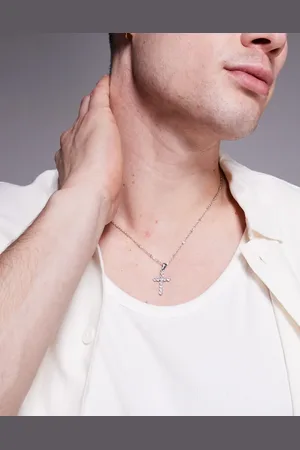 ASOS Collar con colgante de cruz de cristales de