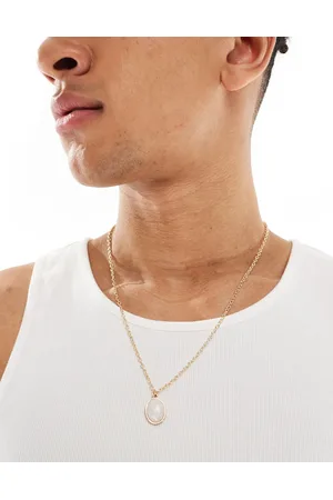 ASOS Collar con colgante ovalado extragrande de nácar de imitación de