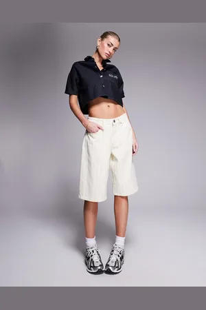 Liquor N Poker Pantalones cortos vaqueros color con raya diplomática de -Blanco