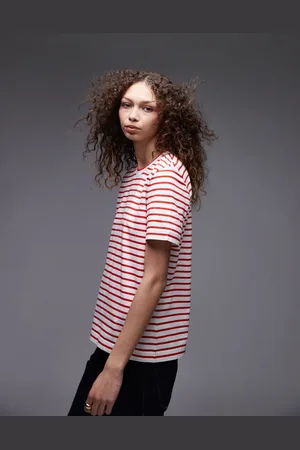 ARKET Camiseta rosa y roja a rayas de manga corta de -Multicolor